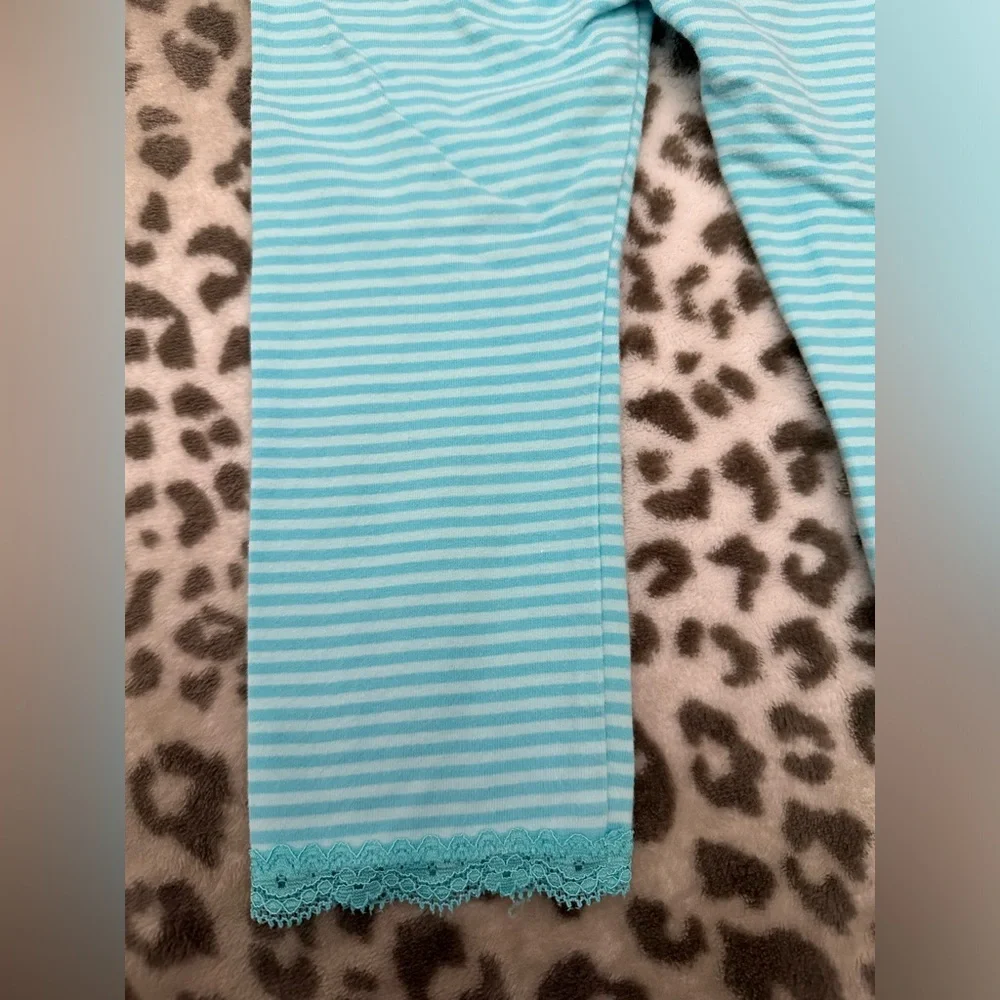 babyGap Striped Leggings with Lace Trim in Blue Size Toddler 3 Years